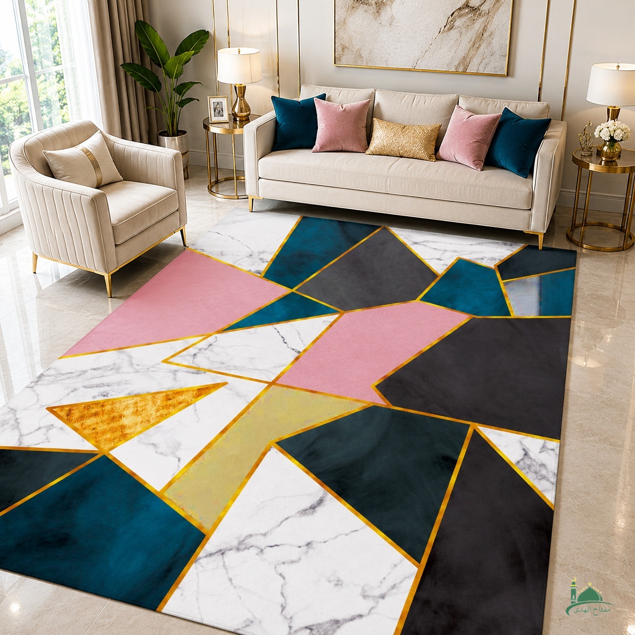 IK-PATTERN-0128-M1 Indahkarpet Karpet Motif Premium M1 Bahan Printing Digital Halus Cocok untuk Ruang Tamu Kamar Reseller
