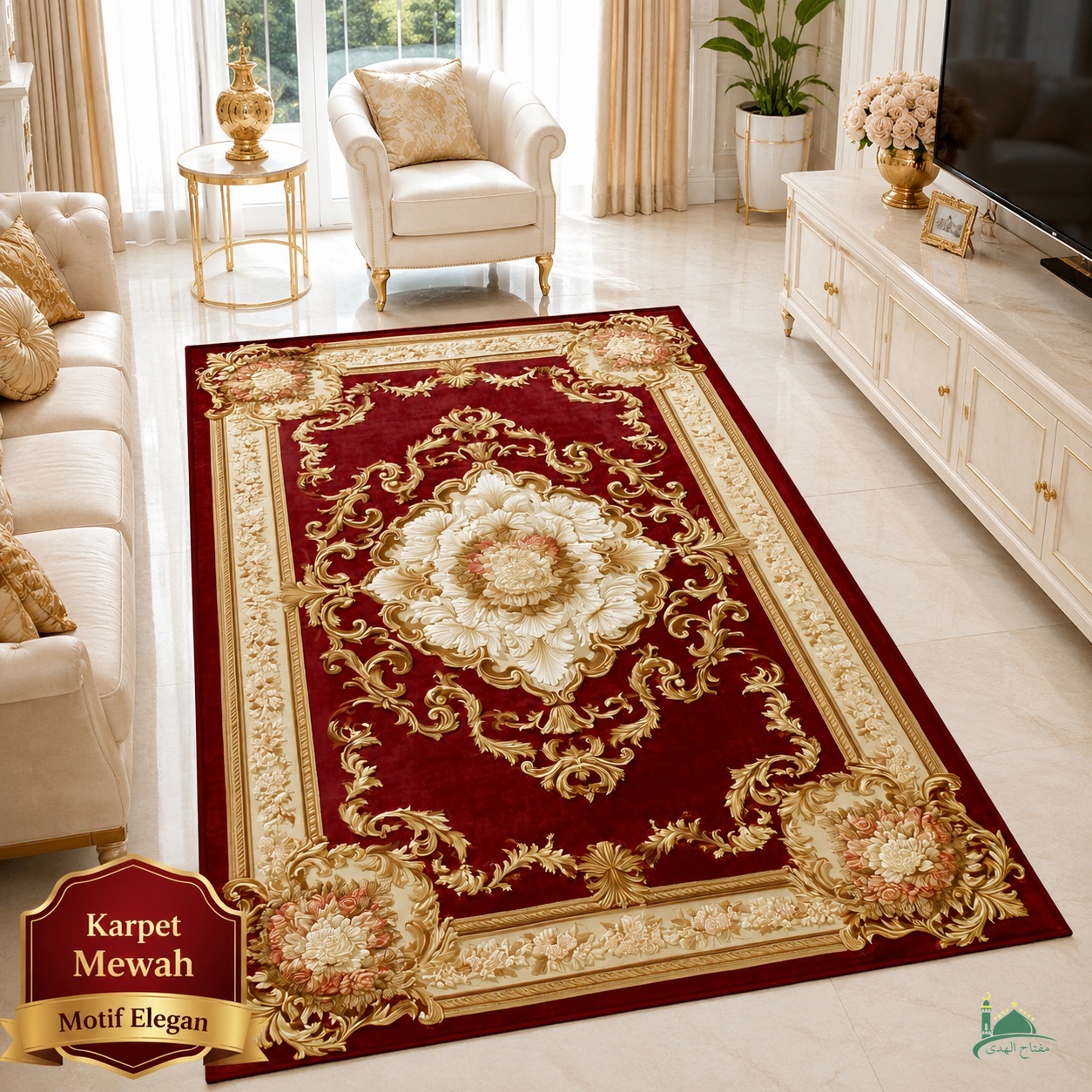 IK-PATTERN-0132-M1 Indahkarpet Karpet Motif Premium M1 Bahan Printing Digital Halus Cocok untuk Ruang Tamu Kamar Reseller
