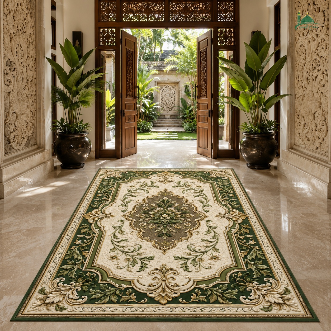 IK-PATTERN-0177-M1 Indahkarpet Karpet Geometris Modern Polyester 3D Premium Lembut Anti Slip Tebal Pilihan Ukuran untuk Ruang Tamu Kamar